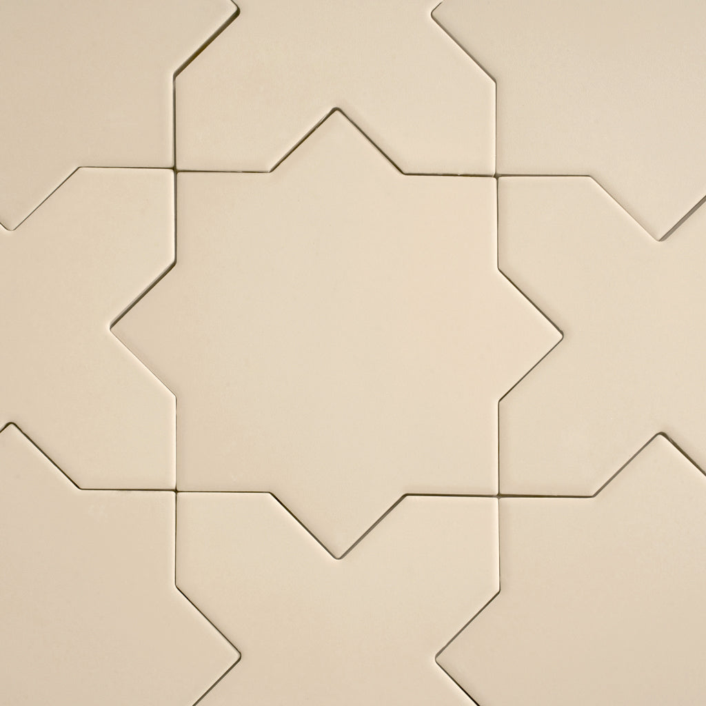 Ecru Taupe 7 x 7 Matte Porcelain Star Tile - Sample