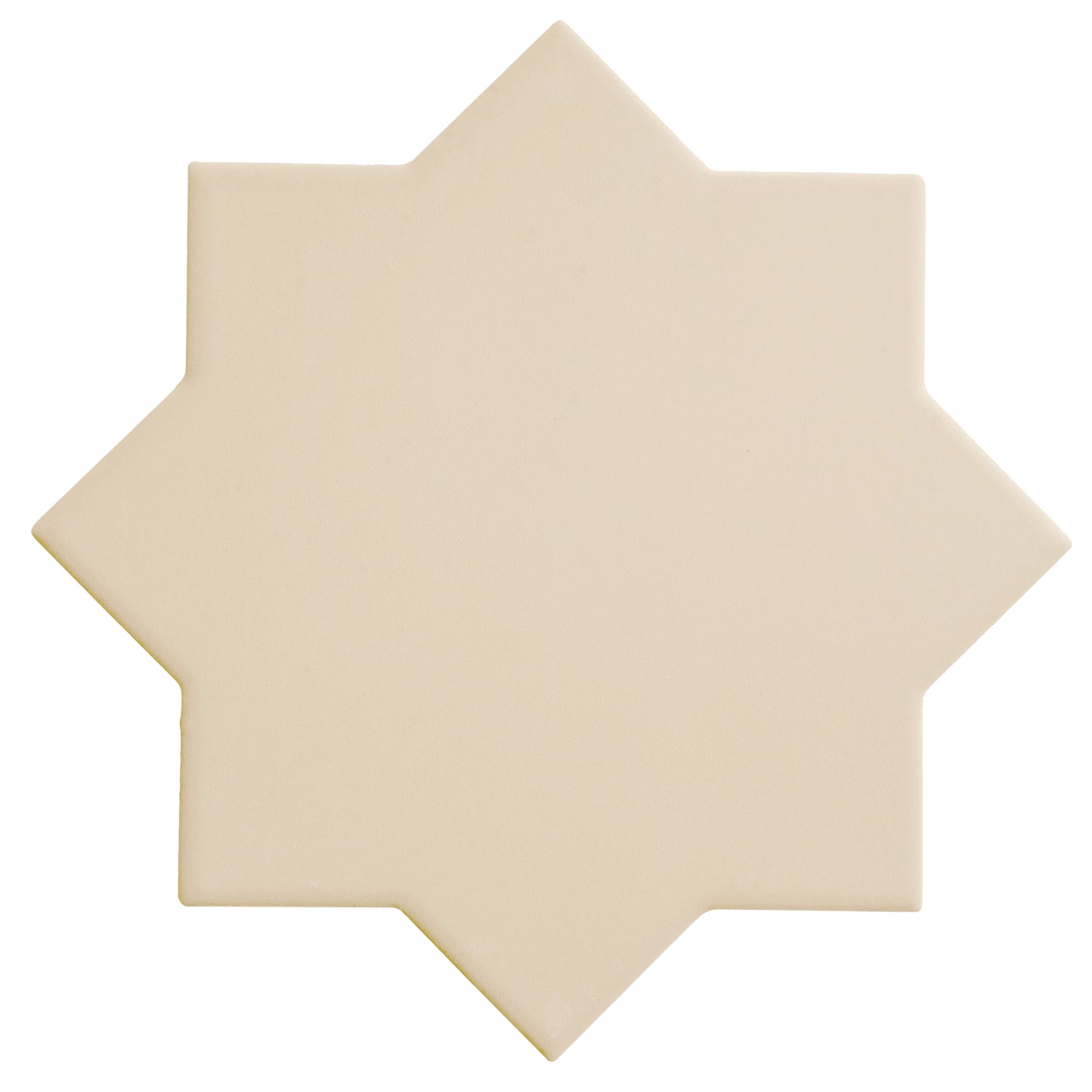 Ecru Taupe 7" and  5" Matte Porcelain Star and Cross Tile
