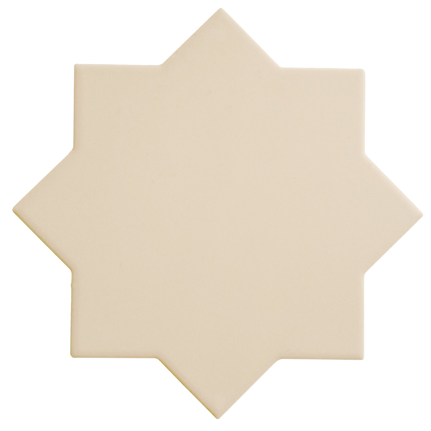 Ecru Taupe 7" and  Pure White 5" Matte Porcelain Star and Cross Tile - Sample