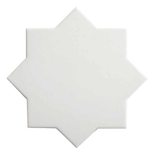 Pure White 7 x 7 Matte Porcelain Star Tile - Sample