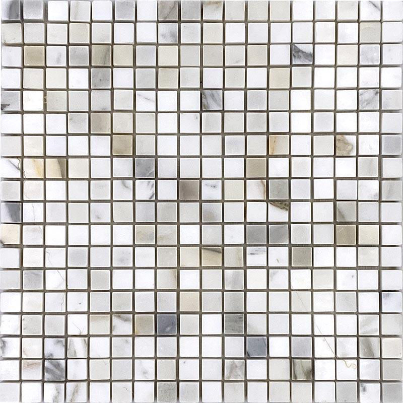 White 12 x 12 Matte Calacatta Mosaic Tile