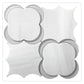 White and gray polished dolomite glass marble mosaic tile with unique floral and geometric pattern