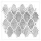 Soft gray and white polished Carrara and Thassos marble mosaic tile with intricate interlocking shapes