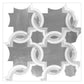 Polished Carrara, Eastern Grey, Thassos 12x12 marble mosaic tile with interlocking geometric pattern
