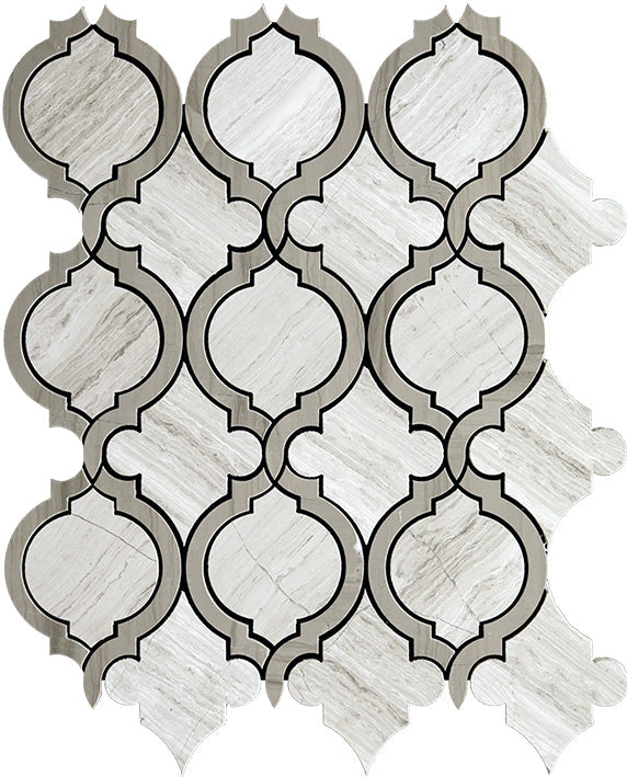 Gray 12x12 Polished Stone Mosaic Tile