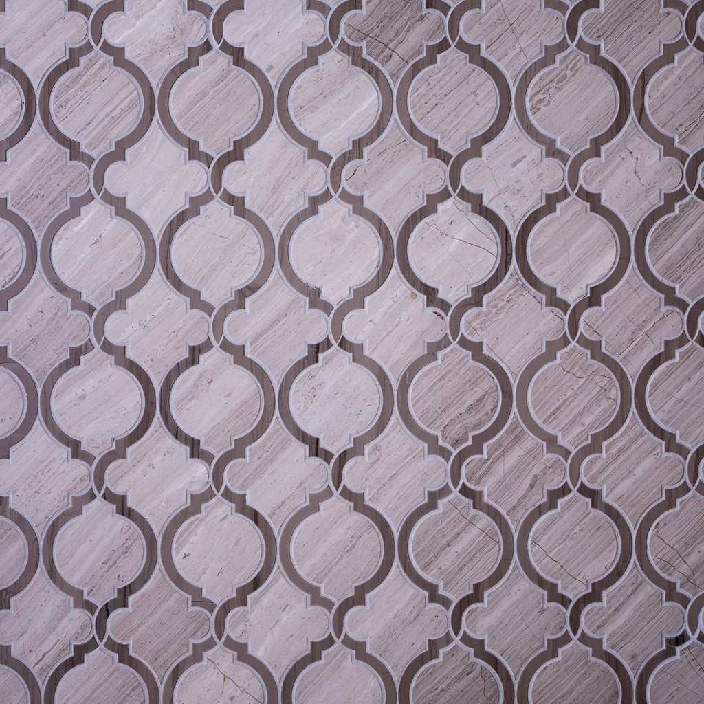 Gray 12x12 Polished Stone Mosaic Tile Sample