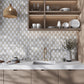 Bianco Carrara, Wooden and Athens Grey 14 x 14 Polished Marble Mosaic Tile