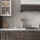 Wooden Grey, Bianco Carrara 9 x 10 Polished Marble Mosaic Tile