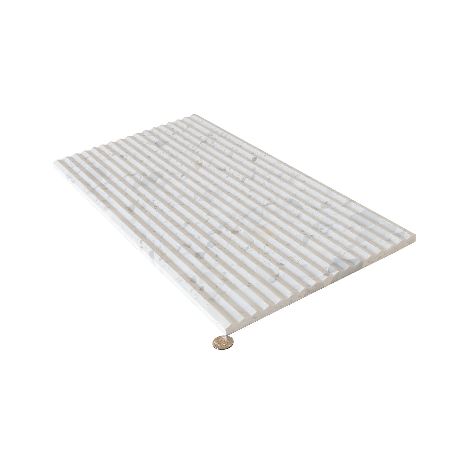 White, Beige 12x24 Textured Terrazzo Large Tile