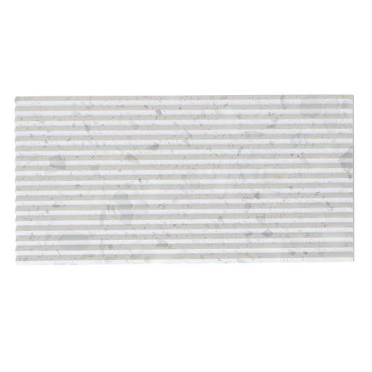 White, Beige 12x24 Textured Terrazzo Large Tile - Sample