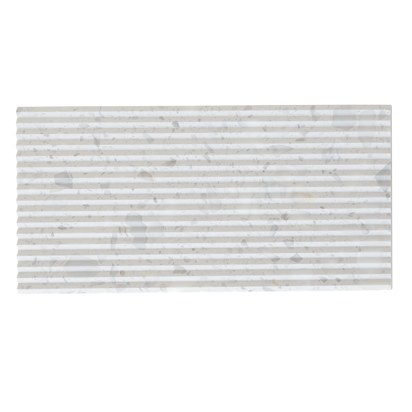White, Beige 12x24 Textured Terrazzo Large Tile