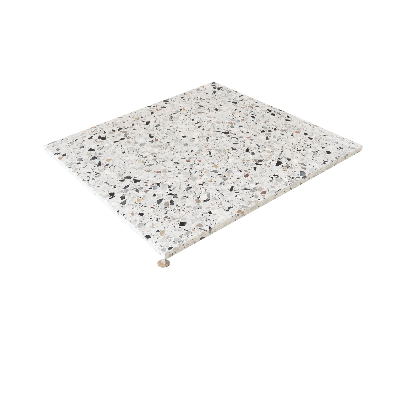 White 24x24 Honed Terrazzo Large Tile