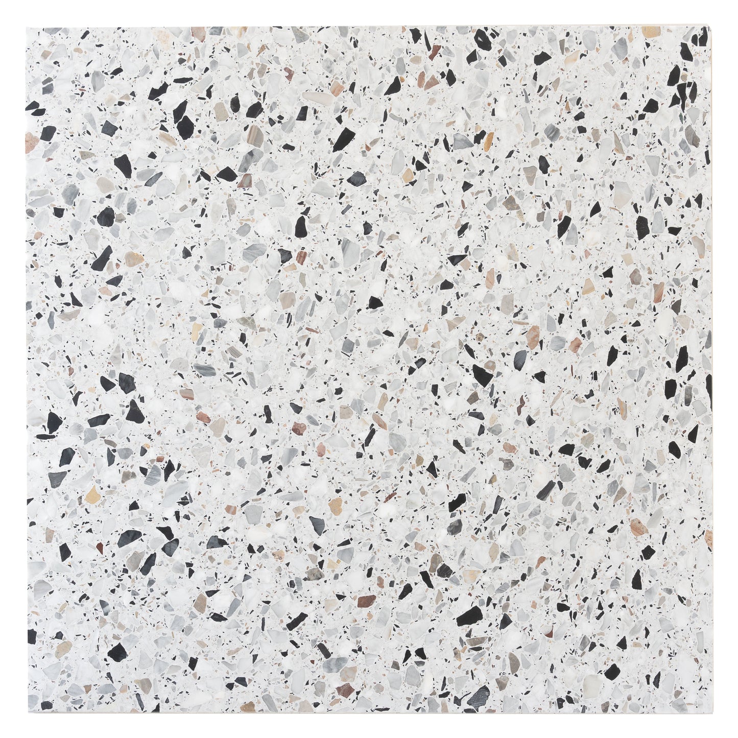 White 24x24 Honed Terrazzo Large Tile
