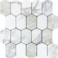 Misty White Gray 12x13 Polished Calacatta Gold Mosaic Tile
