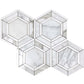 White Gray 11x13 Polished Calacatta Gold, Thassos Mosaic Tile