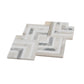 White Gray 10x10 Polished Calacatta Gold, Thassos Mosaic Tile - Sample