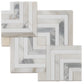 White Gray 10x10 Polished Calacatta Gold, Thassos Mosaic Tile