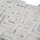 White Gray 10x10 Polished Calacatta Gold, Thassos Mosaic Tile - Sample