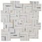 White Gray 10x10 Polished Calacatta Gold, Thassos Mosaic Tile - Sample