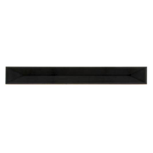 Jet Black 2 x 16 Glossy Ceramic Deco Subway Tile
