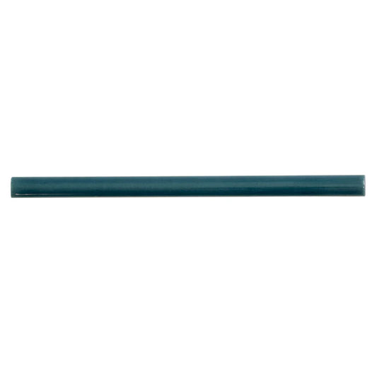 Emerald Petrol Blue 0.5 x 8 Glossy Ceramic Pencil Trim