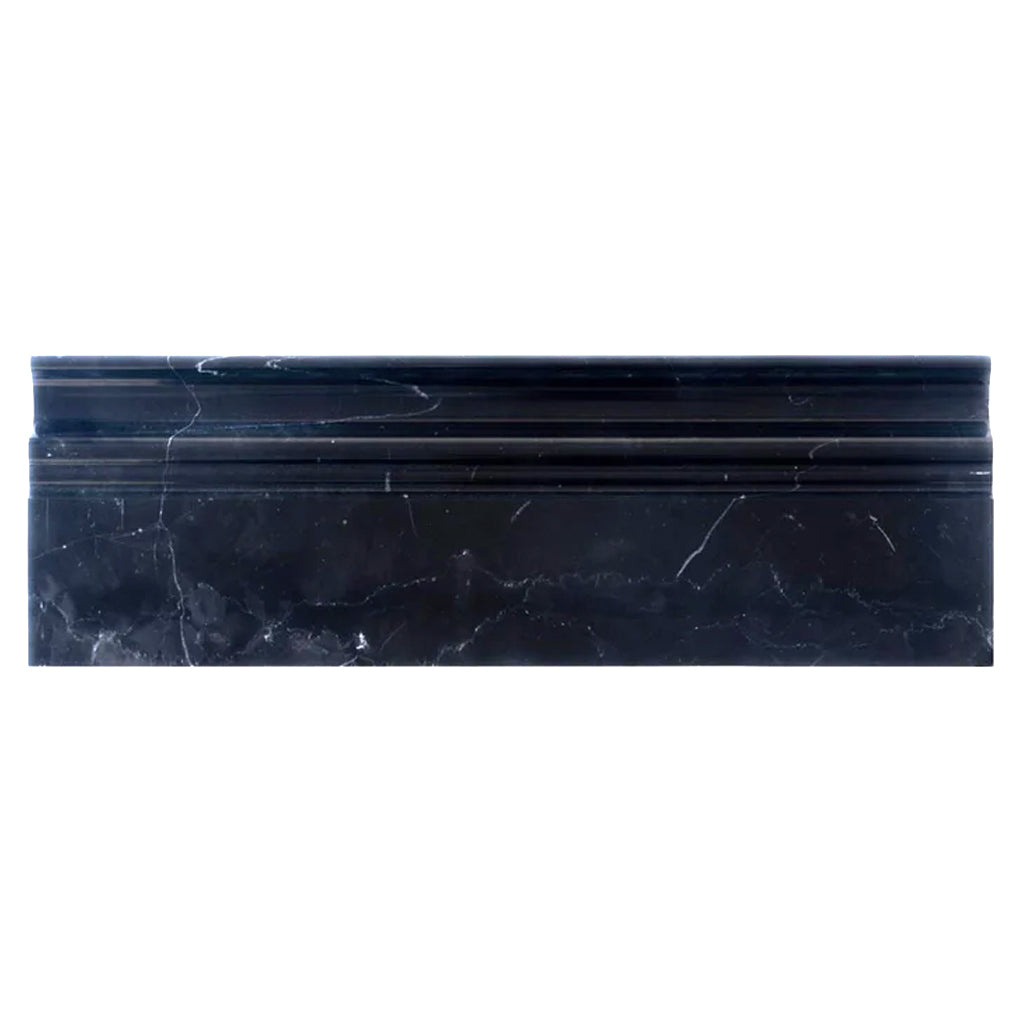 Eastern Black 4 x 12 Marble Polished Baseboard Trim