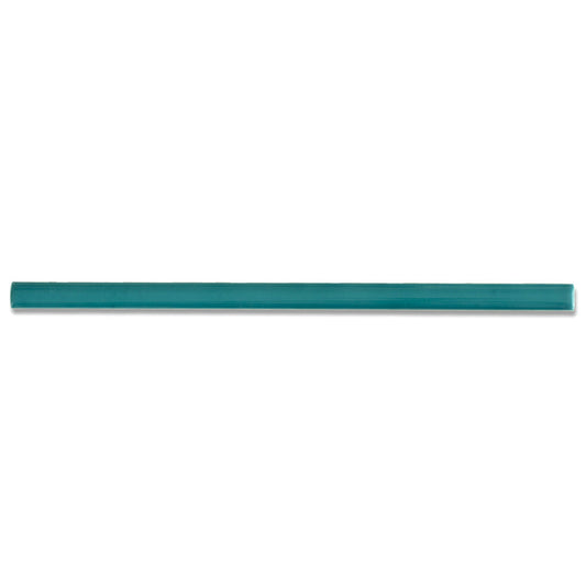 Turquoise Blue 0.6 x 12 Glossy Porcelain Bullnose Trim - Sample