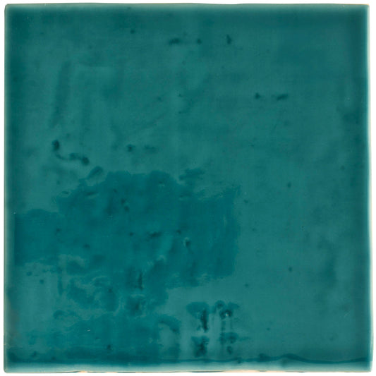 Turquoise Blue 6 x 6 Glossy Porcelain Tile - Sample