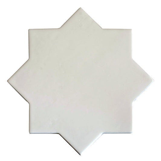 Pearl White 7 x 7 Glossy Porcelain Star Tile - Sample