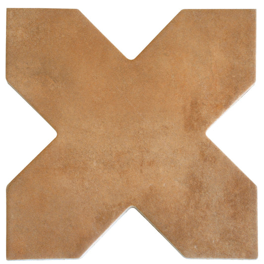 Terracotta 7 x 7 Matte Porcelain Cross Tile - Sample