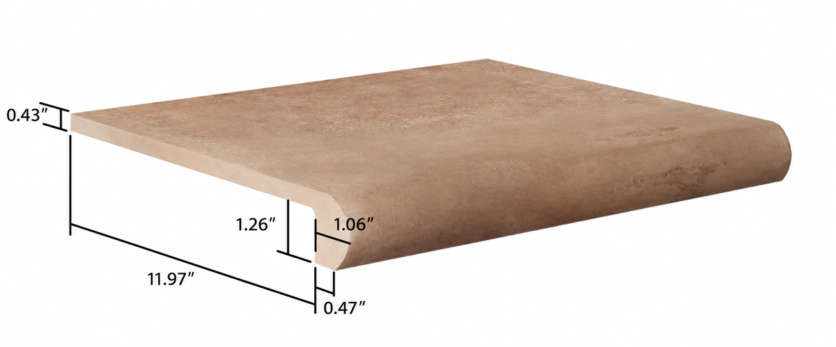 Terracotta 13 x 18 x 1.5 Matte Porcelain Large Step Tile - Sample