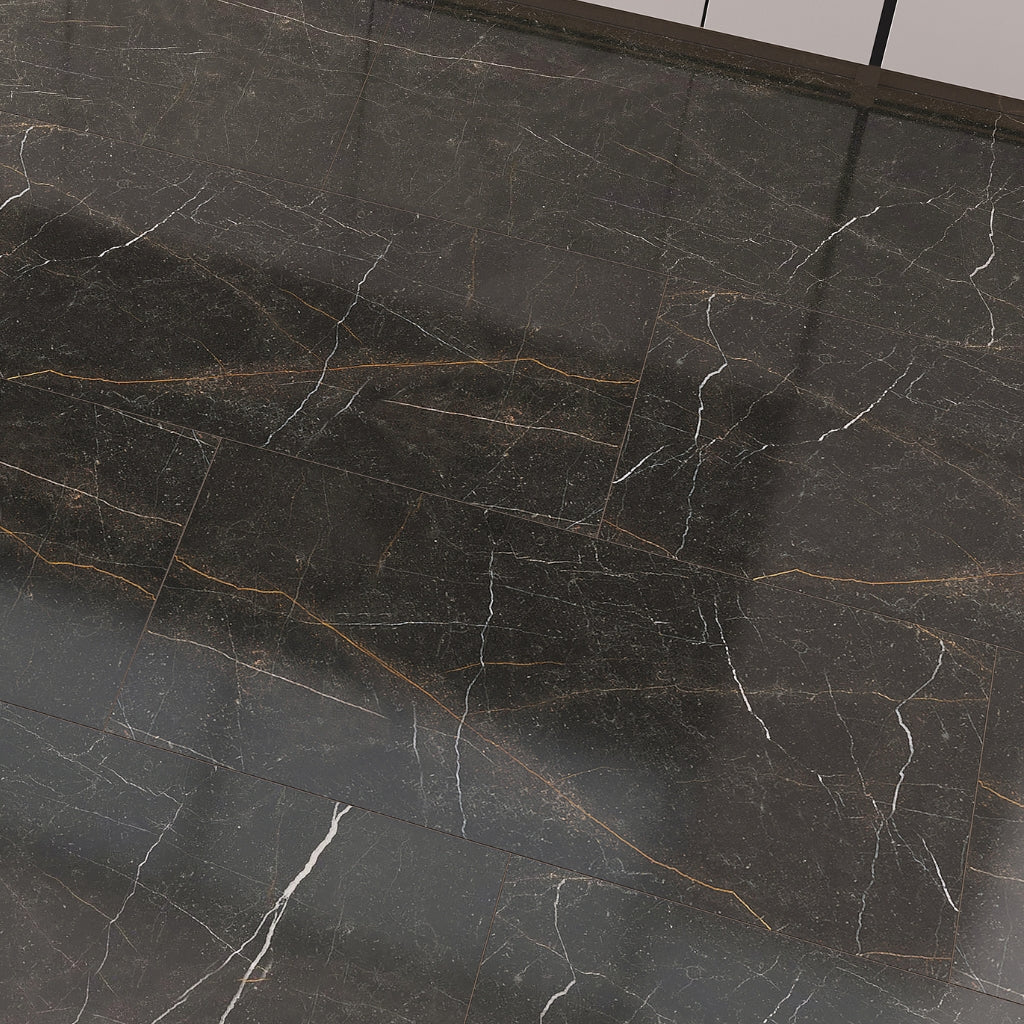 Sable Black 24 x 48 Polished Porcelain Large Tile