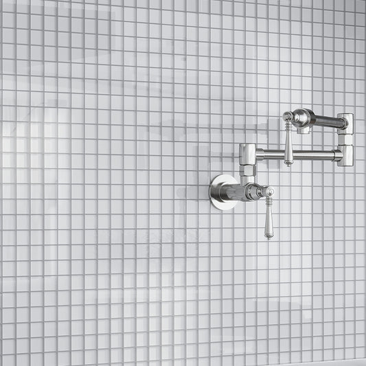White 12 x 12 Glossy Glass Square Mosaic Tile