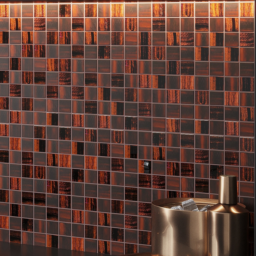 Bronze 11 x 11 Glossy, Matte Glass Mosaic Tile