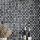 Charcoal Black 11 x 11 Glossy Matte Glass Mosaic Tile