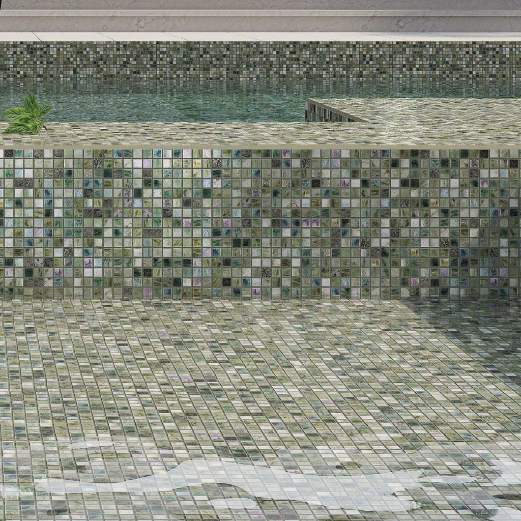 Emerald Green 12 x 12 Glossy Glass Mosaic Tile