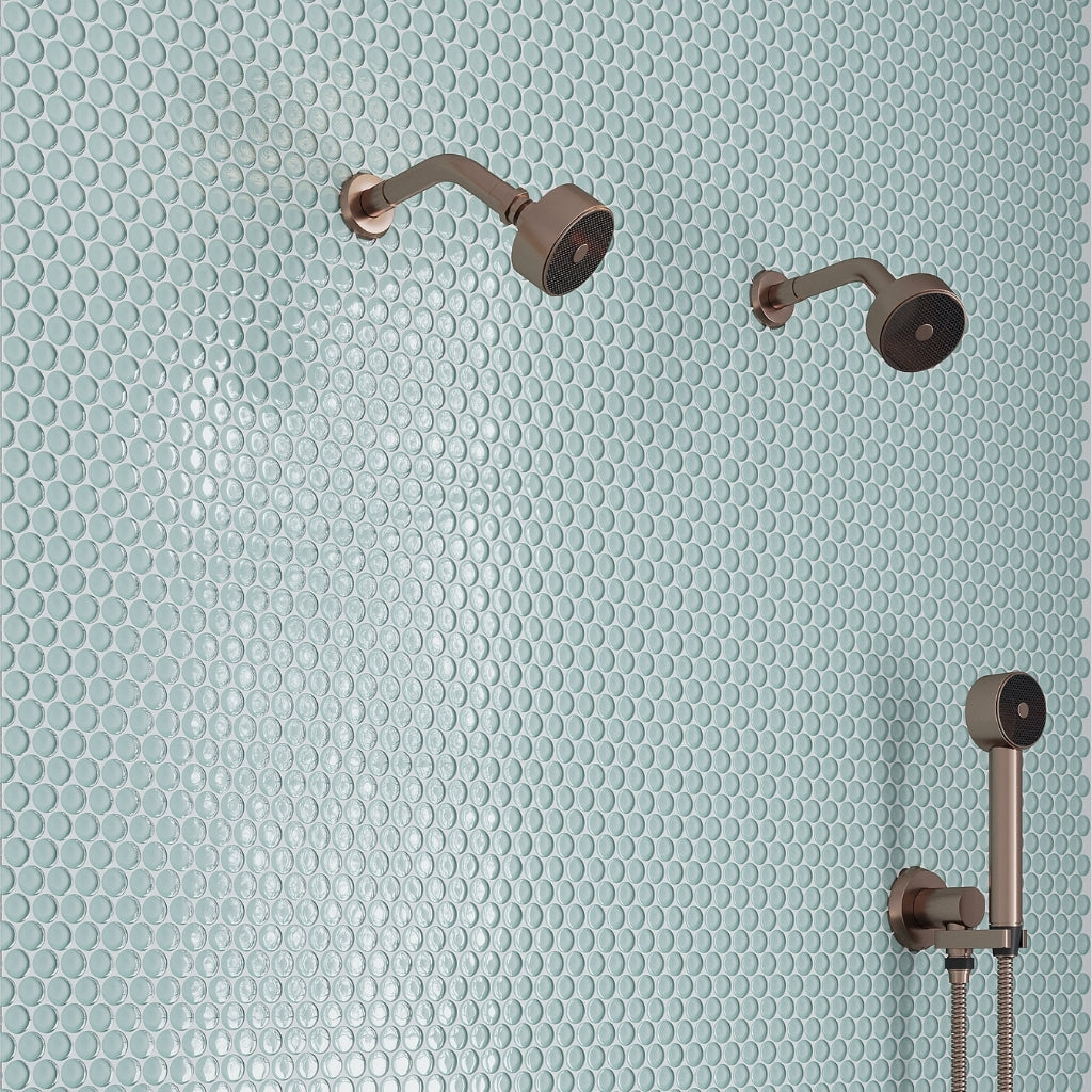 Blizzard Blue 12 x 12 Glossy Penny Glass Mosaic Tile