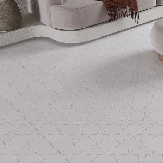 Pure White 5 x 5 Matte Porcelain Cross Tile