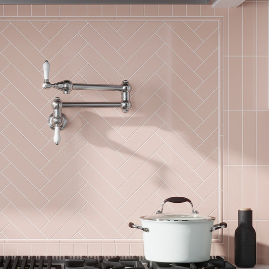 Pink 2 x 8 Glossy Ceramic Subway Tile