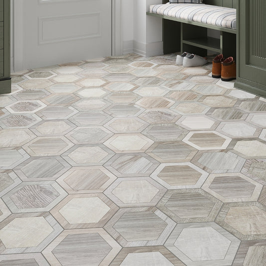 Beige 10 x 10 Matte Porcelain Hexagon Tile