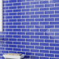 Cobalt Blue 12 x 12 Glossy Brick Glass Mosaic Tile