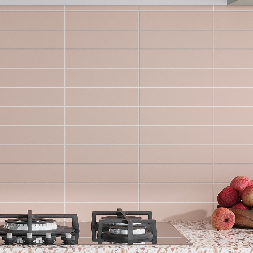 Pink 2 x 8 Matte Ceramic Subway Tile