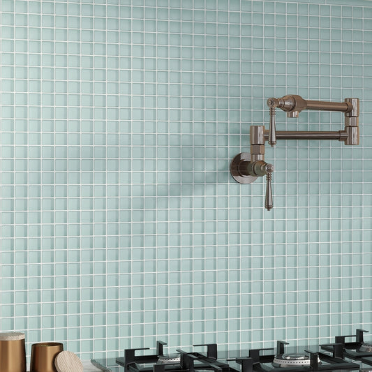Blizzard Blue 12 x 12 Matte Glass Mosaic Tile