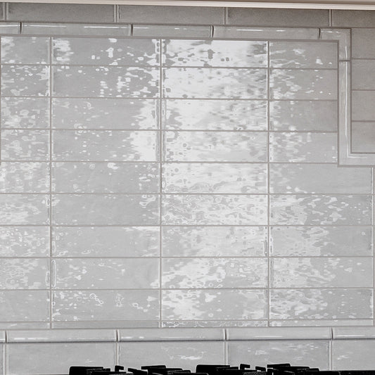 White 2.5 x 8 Ceramic Glossy Subway Tile