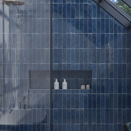 Dark Blue 2.5 x 8 Glossy Ceramic Subway Tile