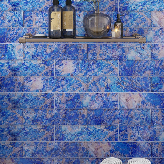 Cobalt Blue 3 x 12 Glossy Glass Subway Tile
