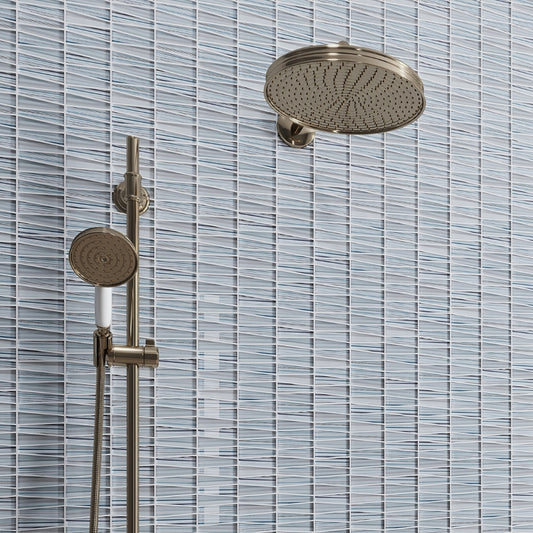 Blue 12 x 13 Glossy, Matte Glass Mosaic Tile