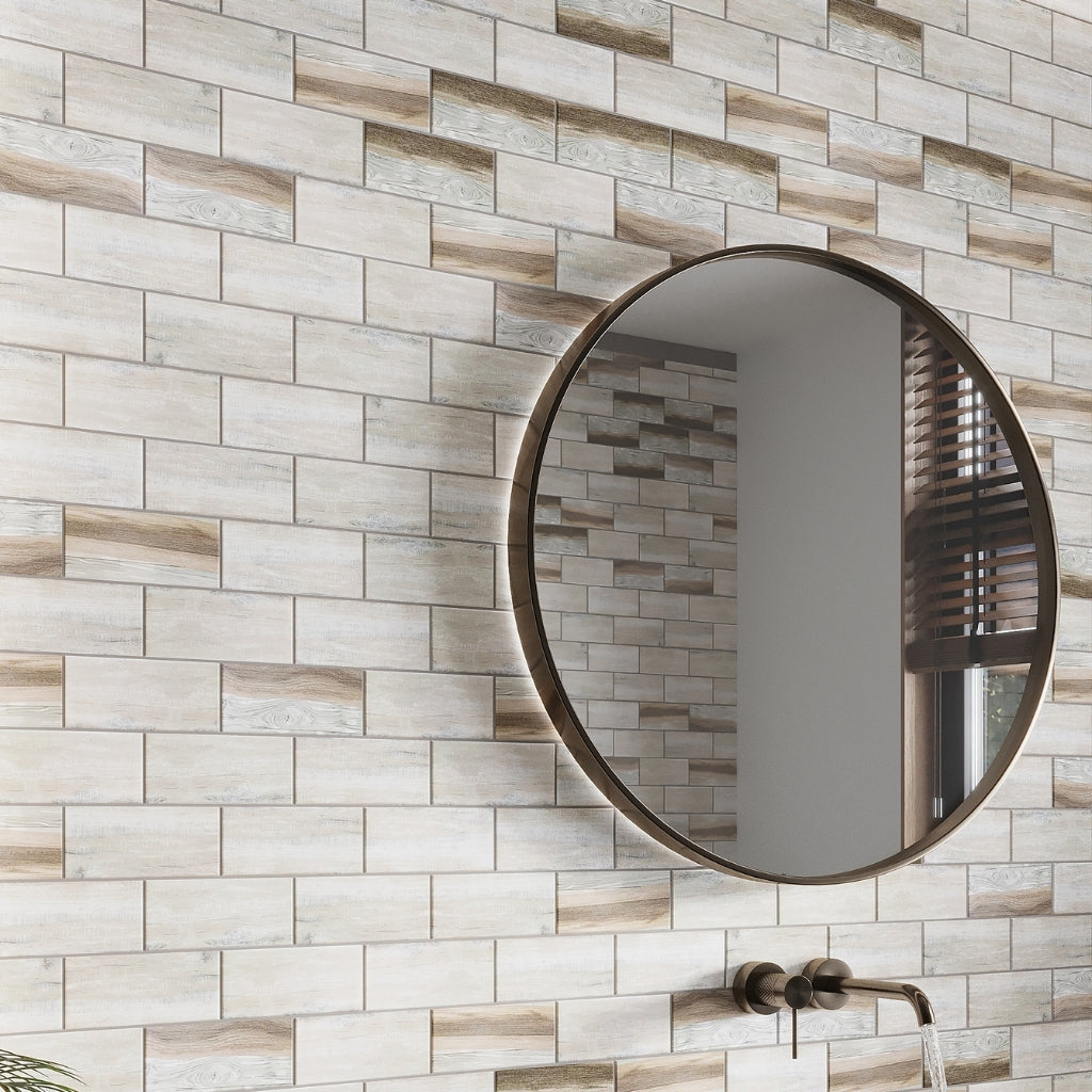 Beige 12 x 12 Matte Recycled Glass Mosaic Tile