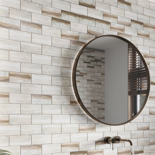 Beige 12 x 12 Matte Recycled Glass Mosaic Tile