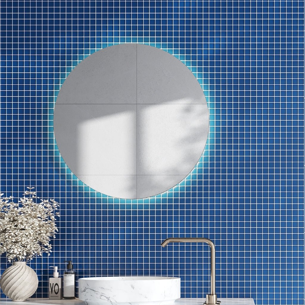 Cerulean Blue 12 x 12 Matte Glass Mosaic Tile
